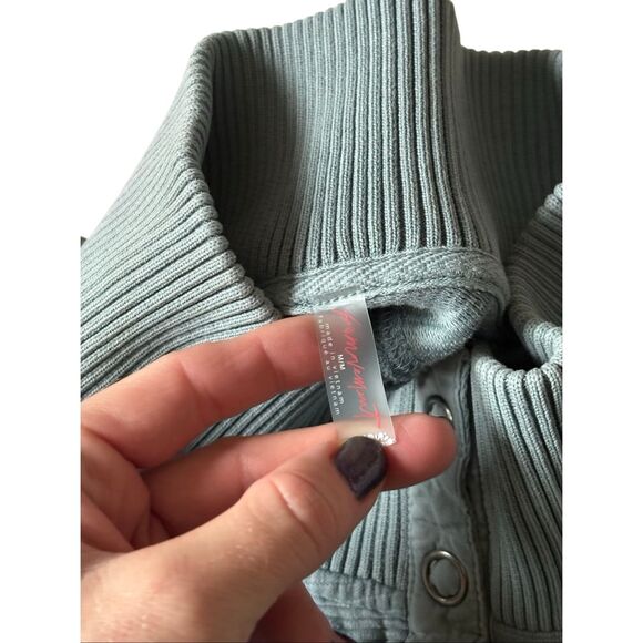 Free People Movement So Fly Henley Layer Green Blue size M long Sleeve - Picture 4 of 12